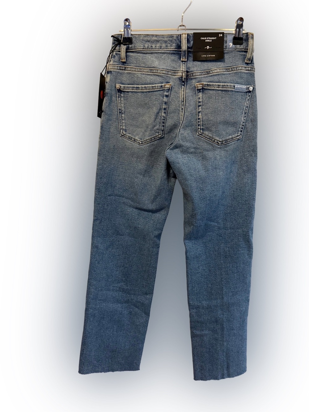 NWT 7 For All Mankind Calie Ankle Straight Jeans in Luxe Vintage, Size 24 - Picture 8 of 12